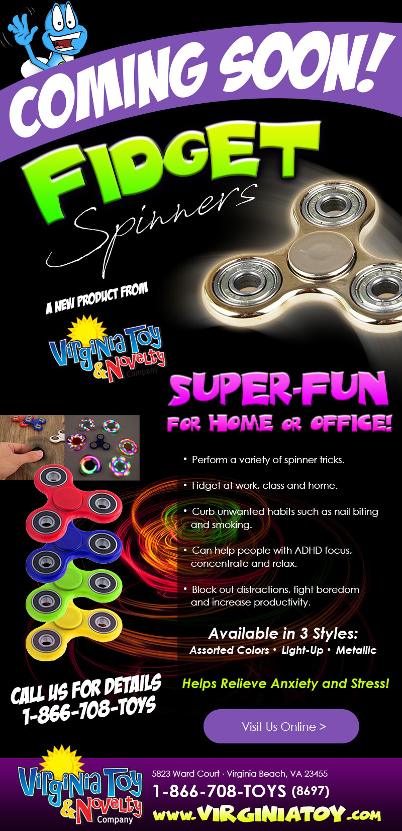 Virginia Toy & Novelty Blog Fidget Spinners COMING SOON to VTN
